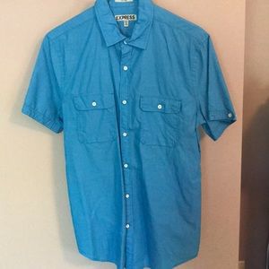 Express Men’s Fitted Short Sleeve Button Down